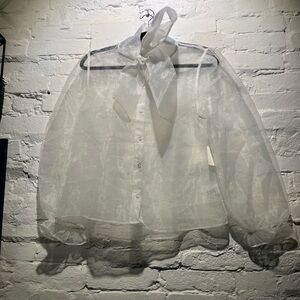 Chocolate Sheer White Blouse